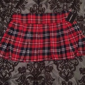 J. Templeton Red Plaid Pleated Miniskirt NWT